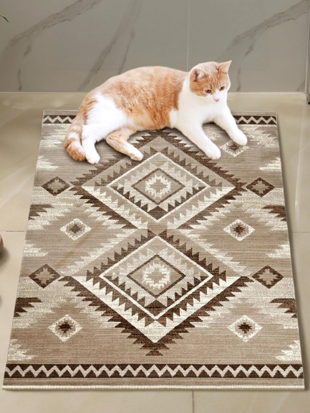 South West Native Tribal American Rug Ritz - Mocha, 2 ft x 3 ft